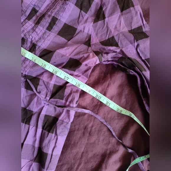 Miley Cyrus purple checkered plaid women's tunic top - Picture 4 of 13